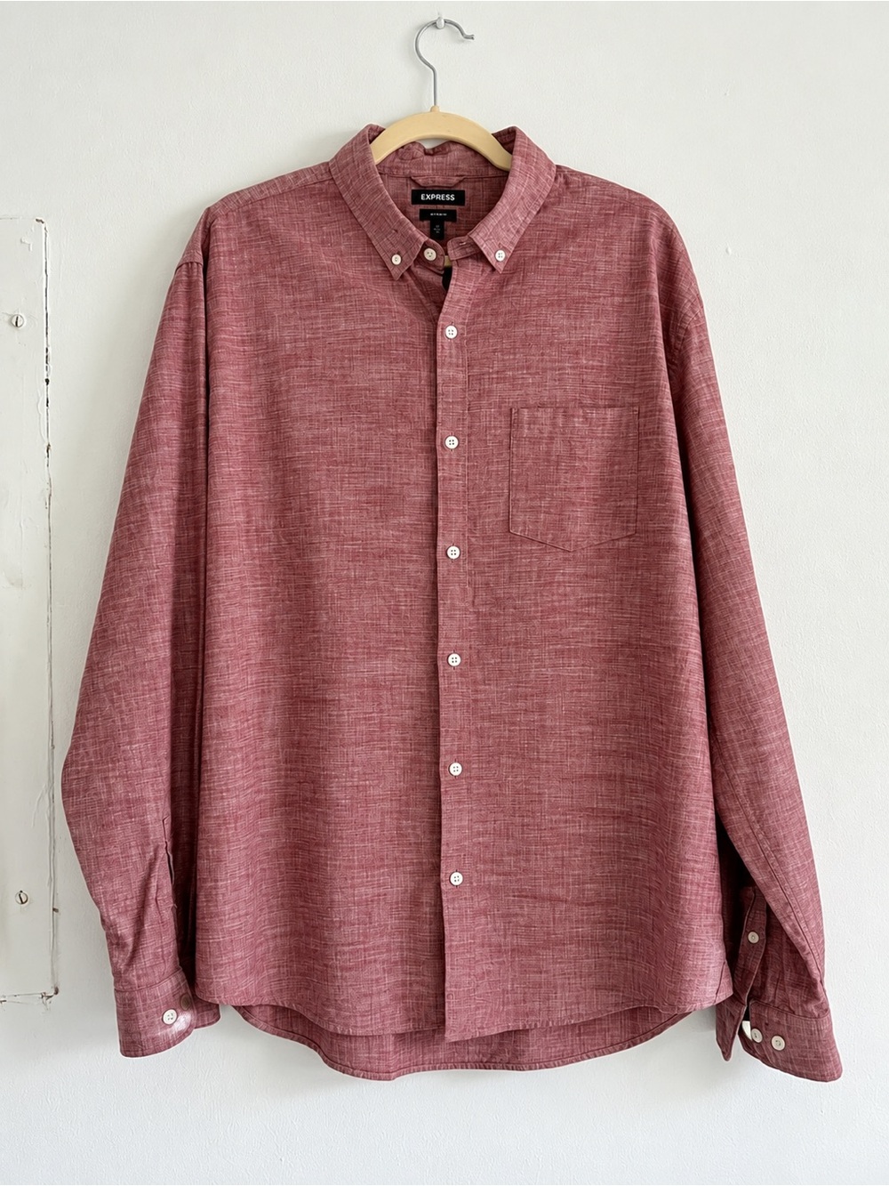 Express Men’s Button-Down Shirt in Dusty Rose
